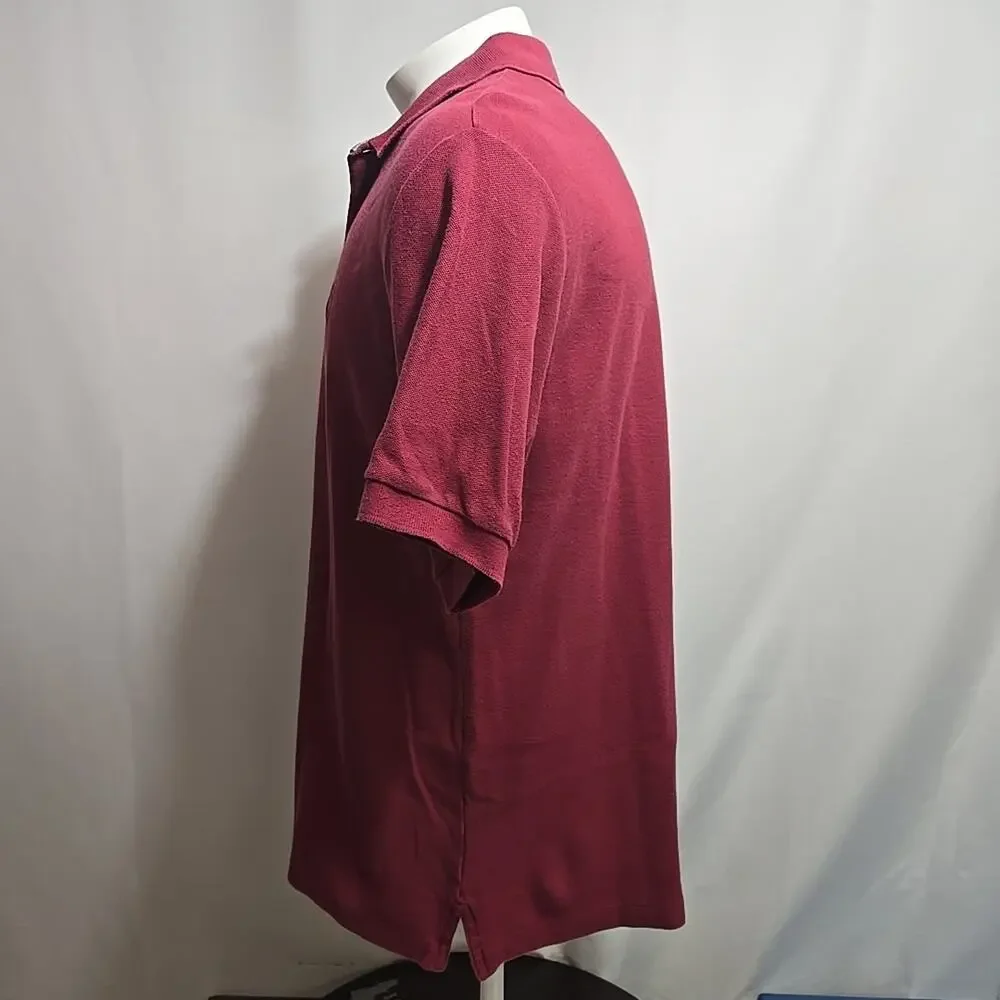 Vintage Ralph Lauren Chaps Polo Shirt Men Size Large Red 100% Cotton 80s 90s Y2K